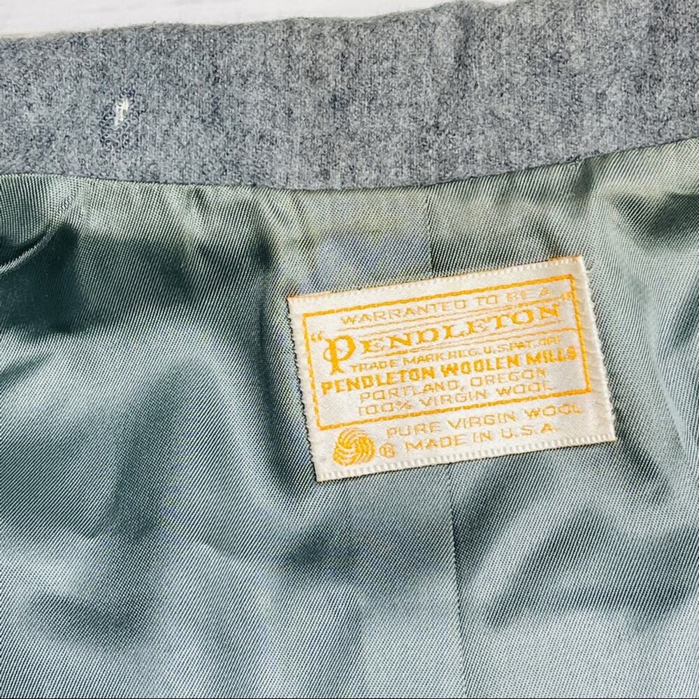 Pendleton grey wool single button vintage jacket - image 12